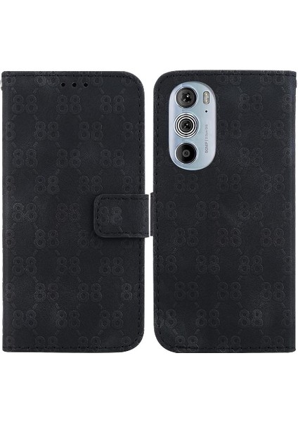 Motorola Kenar 30 Pro Cüzdan Kapak Için Telefon Kılıfı Çift 8 Kabartmalı Pu Kart (Yurt Dışından)