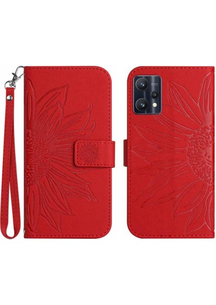 Kart Yuvaları ile Realme 9 4g Için Kılıf Tutucu Flip Cüzdan Telefon Kılıfı Lüks (Yurt Dışından)