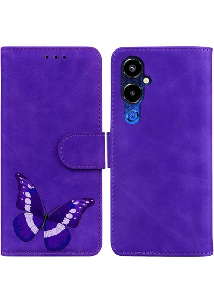 Tecno Pova 4 Pro Kart Yuvaları Için Kılıf Renk Baskılı Kelebek Cüzdan Flip (Yurt Dışından)