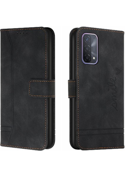 Telefon Kılıfı Için Oppo A74 4G/A95 4g Kart Yuvaları Kapak El Kayışı Manyetik Pu (Yurt Dışından)