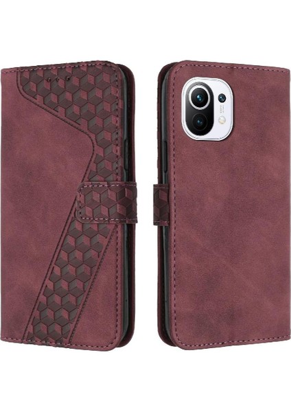 Xiaomi 11 Lite Için Telefon Kılıfı Kart Yuvaları Kapak Kickstand Manyetik Cüzdan (Yurt Dışından)