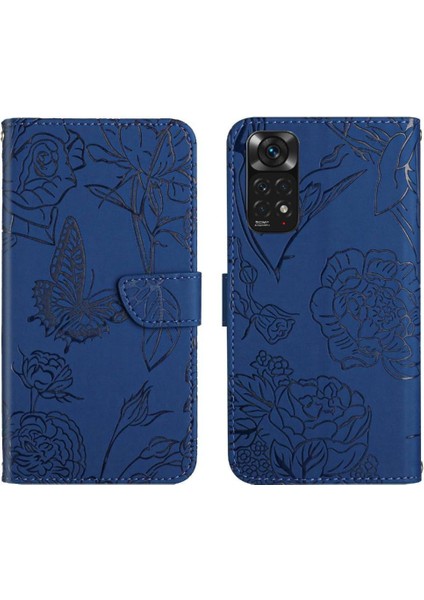 Xiaomi Redmi Için Not 11 4G/11S Çiçekler ve Kelebekler Darbeye Pu (Yurt Dışından)