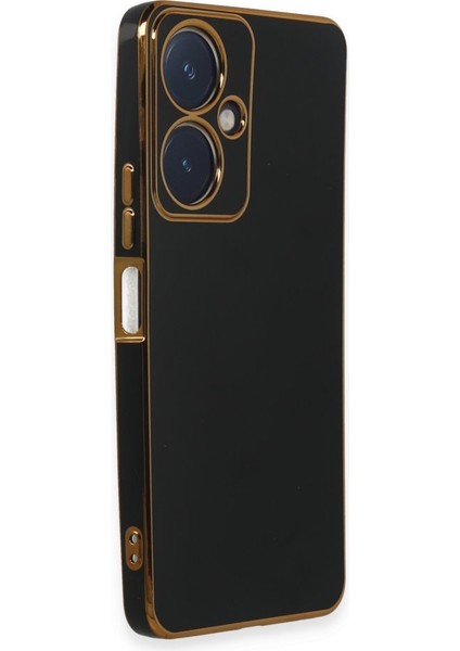 Vivo Y27 Kılıf Volet Silikon Parlak Kenar + Ekran Koruyucu