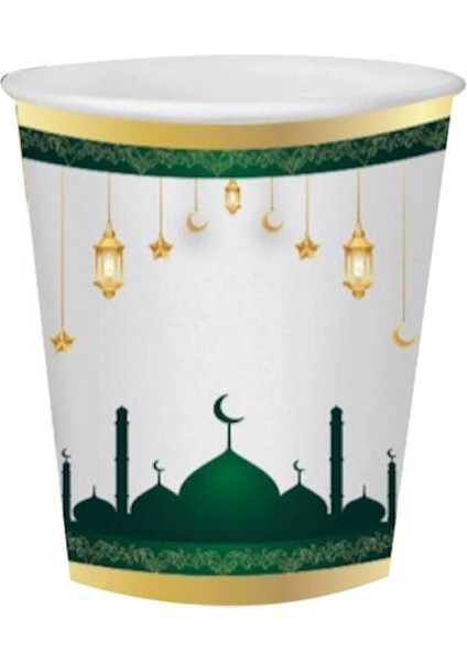 Ramazan Temalı Beyaz Tabak Bardak 8 Li fiyatları