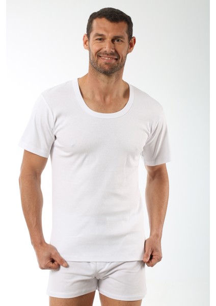 Özkan 0115 3'lü Paket Erkek Ribana Pamuklu Esnek Rahat Geniş Yaka Kısa Kollu Fanila Tişört fiyatları