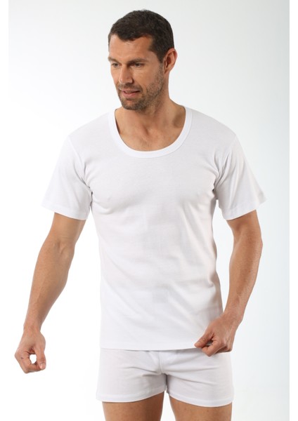 Özkan 0115 3'lü Paket Erkek Ribana Pamuklu Esnek Rahat Geniş Yaka Kısa Kollu Fanila Tişört fırsatları