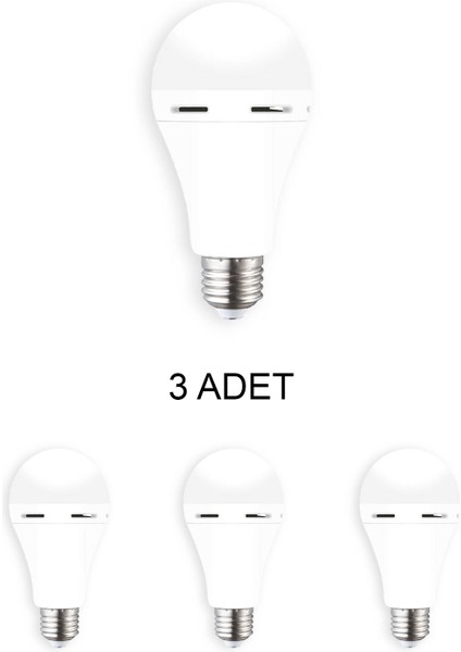 CT-4229 Şarjlı LED Ampul Beyaz 9W 3 Adet