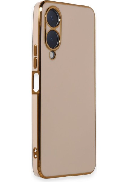 Vivo Y17 Kılıf Volet Silikon Parlak Kenar + Ekran Koruyucu