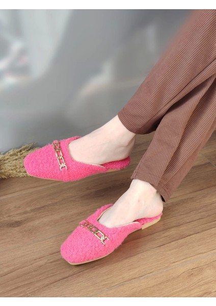 Marco Fuşya Mavi Zincir Detay Önü Kapalı Düz Ev Terlik