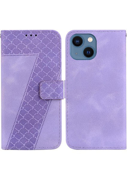 Iphone 15 Için Telefon Kılıfı Kart Yuvası Fonksiyonu Kabartmalı Desen Cüzdan Flip (Yurt Dışından)