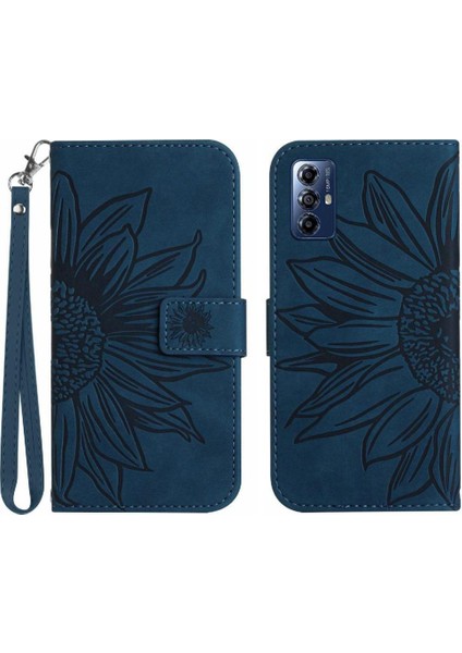 Motorola Moto G Oynamak Için 2023 Kabartmalı Ayçiçeği Kısa Kayış Flip Pu (Yurt Dışından)