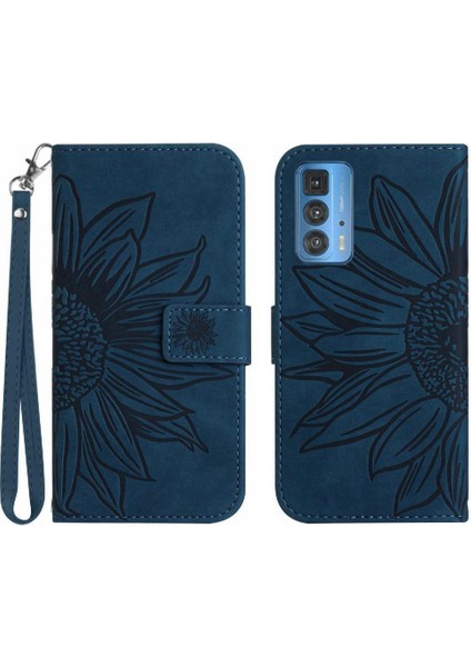 Motorola Kenar 20 Pro Için Kılıf Kart Yuvaları Tutucu ile Kısa Kayış Kabartmalı (Yurt Dışından)