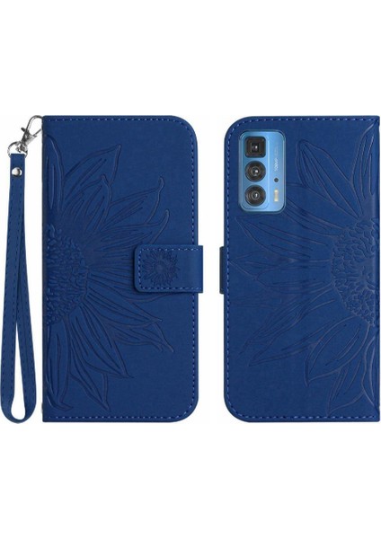 Motorola Kenar 20 Pro Için Kılıf Kart Yuvaları Tutucu ile Kısa Kayış Kabartmalı (Yurt Dışından)