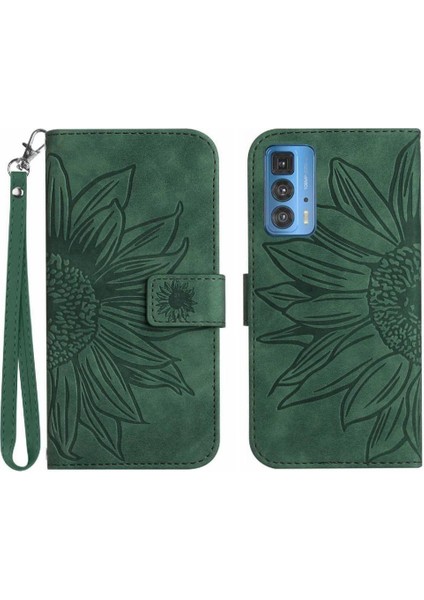 Motorola Kenar 20 Pro Için Kılıf Kart Yuvaları Tutucu ile Kısa Kayış Kabartmalı (Yurt Dışından)