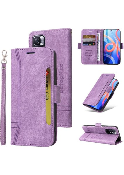 Xiaomi Redmi Not 11 Için Kılıf Pro Cüzdan Kapak Çevirin Kart Yuvaları Tpu Deri (Yurt Dışından)