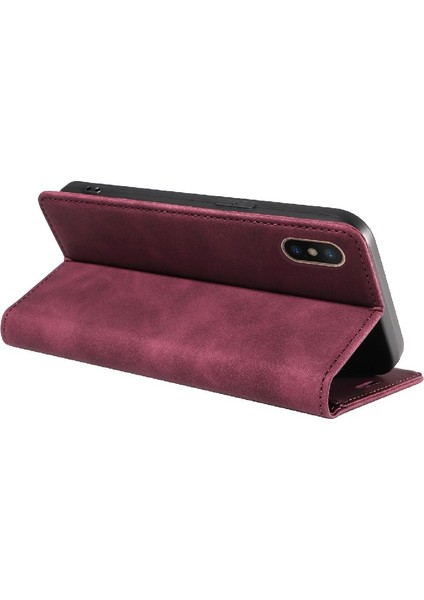 Iphone X/xs Pu Deri Manyetik Koruyucu Folyo Cüzdan (Yurt Dışından)