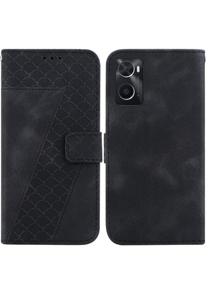 Telefon Kılıfı Için Oppo A96 4G/A76 4g Kart Yuvası Fonksiyonu Cüzdan Flip Folio Pu (Yurt Dışından)