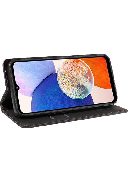 Samsung Galaxy A14 5g/4g Manyetik Folio Cüzdan Koruyucu Pu (Yurt Dışından)