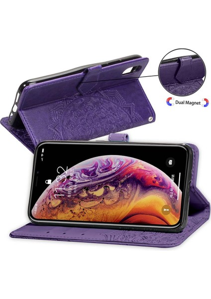 Iphone Xr Flip Kapak Zarif Desen Deri Kılıf Darbeye (Yurt Dışından) modelleri