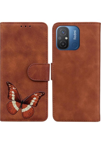 Xiaomi Redmi 12C Kelebek Cüzdan Renk Baskılı Kapak Için Kılıf Folio Kapak (Yurt Dışından)