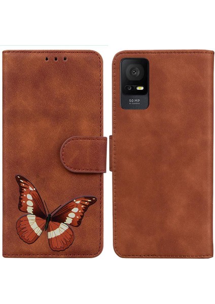 Tcl 408 Kelebek Renk Baskılı Kart Yuvaları Için Kılıf Flip Folio Kapak Cüzdan (Yurt Dışından)