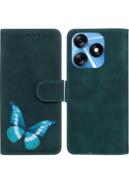 Tecno Spark 10C Kelebek Renk Baskılı Cüzdan Flip Folio Kapak Için Kılıf (Yurt Dışından)