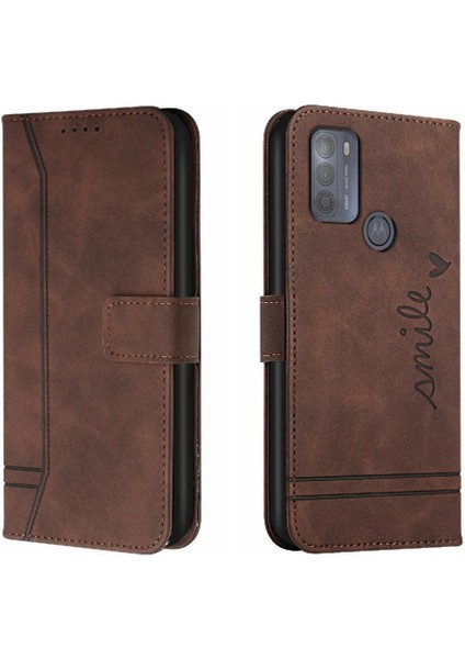 Motorola Moto G50 Kart Yuvaları Için Telefon Kılıfı Kapak Manyetik Kapatma Flip Pu (Yurt Dışından)