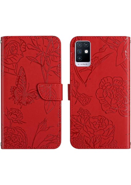 Infinix Not 10 Çiçekler ve Kelebekler Anti-Damla Koruma Pu Için Kılıf (Yurt Dışından)