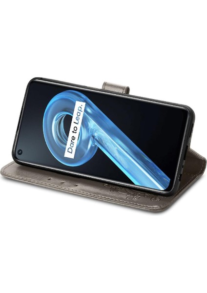 Realme 9i Zarif Iş Deri Kılıf Kapak Kapak Dört Yaprak (Yurt Dışından) fırsatları