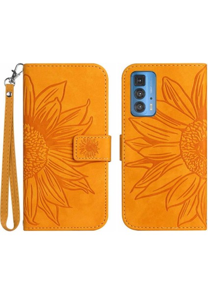 Motorola Kenar 20 Pro Için Kılıf Kart Yuvaları Tutucu ile Kısa Kayış Kabartmalı (Yurt Dışından)