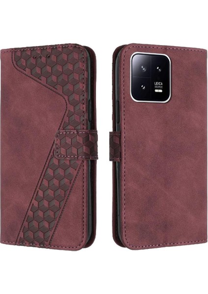 Telefon Kılıfı Için Xiaomi 13 Kart Yuvaları Kapak Kickstand Manyetik Flip Folio (Yurt Dışından)
