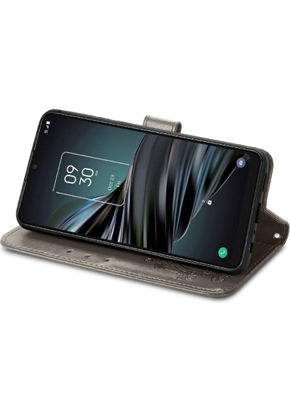 Tcl 20XE Dört Yapraklı Yonca Zarif Iş Deri Kılıf Flip Için Kılıf (Yurt Dışından) modelleri