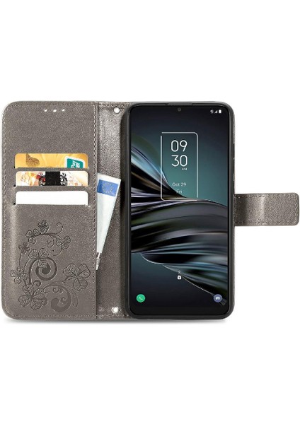 Tcl 20XE Dört Yapraklı Yonca Zarif Iş Deri Kılıf Flip Için Kılıf (Yurt Dışından) fırsatları