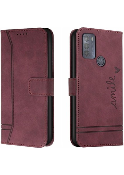 Motorola Moto G50 Kart Yuvaları Için Telefon Kılıfı Kapak Manyetik Kapatma Flip Pu (Yurt Dışından)