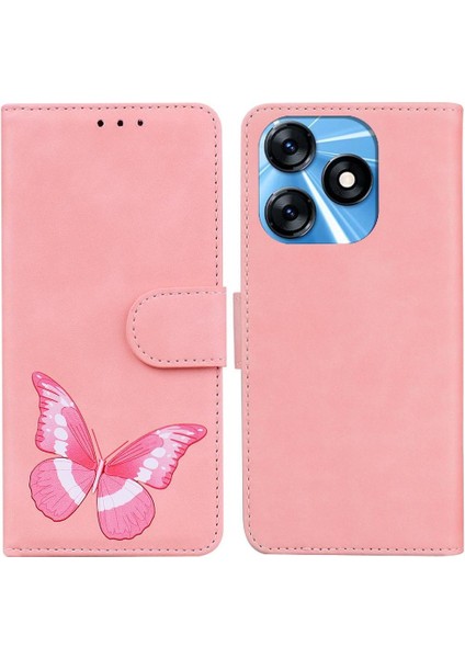Tecno Spark 10C Kelebek Renk Baskılı Cüzdan Flip Folio Kapak Için Kılıf (Yurt Dışından)