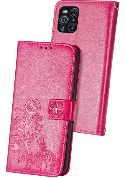 Oppo Bulmak Için Kılıf X3 Pro Dört Yapraklı Yonca Flip Kapak Kısa Kayış Iş (Yurt Dışından) fırsatları