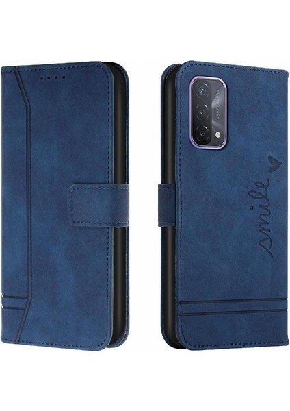Telefon Kılıfı Için Oppo A74 4G/A95 4g Kart Yuvaları Kapak El Kayışı Manyetik Pu (Yurt Dışından)