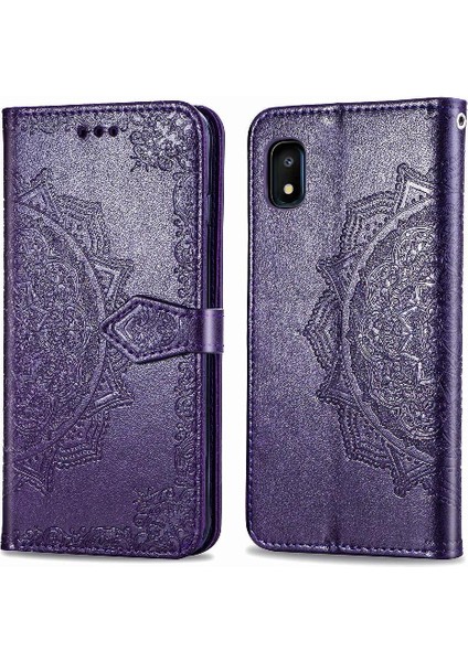 Samsung A10E Için Kılıf Deri Kılıf Kapak Çevirin Zarif Desen Darbeye (Yurt Dışından)