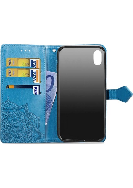 Iphone Xr Flip Kapak Zarif Desen Deri Kılıf Darbeye (Yurt Dışından)