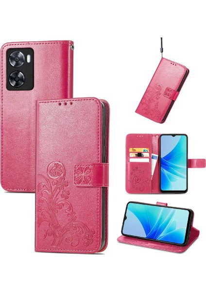 Oppo A57 4g Kısa Kayış Deri Kılıf Için Dört Yapraklı Yonca Kapak Çevirin (Yurt Dışından) fiyatları