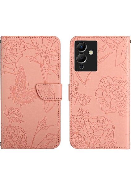 Infinix Not 12 G96 Için Kılıf Bilek Kayışı ile Pu Deri Kapak Çevirin ve (Yurt Dışından)