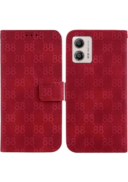 Motorola Moto G53 Için Telefon KILIFI/G23/MOTOROLA Kart Tutucu Çift 8 Kabartmalı Pu (Yurt Dışından)