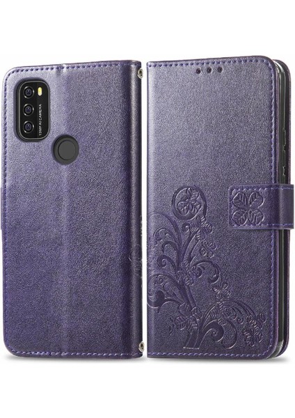 Blackview A70 Kısa Kayış Deri Kılıf Kapak Kapak Dört Yaprak (Yurt Dışından)