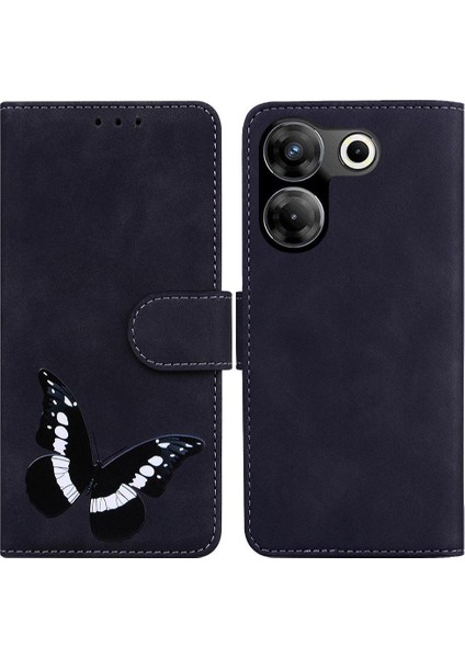 Tecno Camon 20 Pro 5g Için Kılıf Cüzdan Flip Folio Kapak Kelebek Renk (Yurt Dışından)