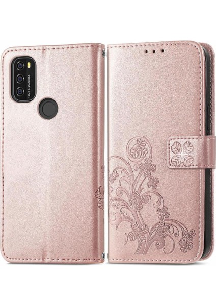 Blackview A70 Kısa Kayış Deri Kılıf Kapak Kapak Dört Yaprak (Yurt Dışından)