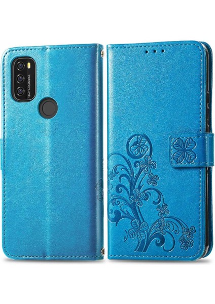 Blackview A70 Kısa Kayış Deri Kılıf Kapak Kapak Dört Yaprak (Yurt Dışından)