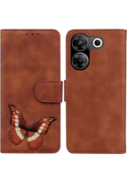 Tecno Camon 20 Pro 5g Için Kılıf Cüzdan Flip Folio Kapak Kelebek Renk (Yurt Dışından)