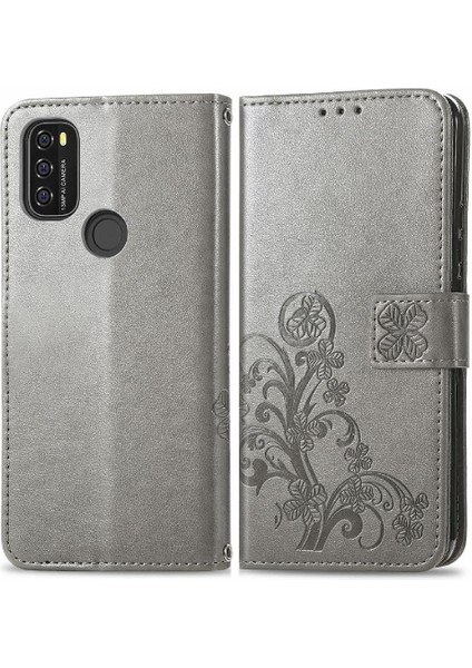 Blackview A70 Kısa Kayış Deri Kılıf Kapak Kapak Dört Yaprak (Yurt Dışından)