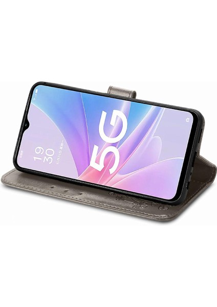 Oppo A78 Için Kılıf Kısa Kayış Zarif Iş Deri Kılıf Dört Yaprak (Yurt Dışından)