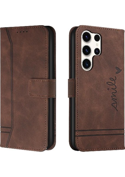 Samsung Galaxy S24 Ultra Kart Yuvaları Için Telefon Kılıfı Kapak El Kayışı Pu (Yurt Dışından)